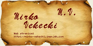 Mirko Vekecki vizit kartica